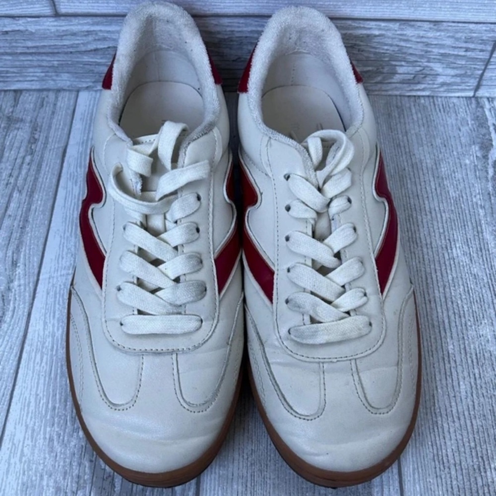 Madden Girl Cream and Red Heeled Boots